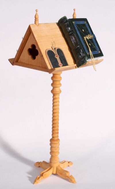 Lectern for miniature medieval books by Randy Asplund
