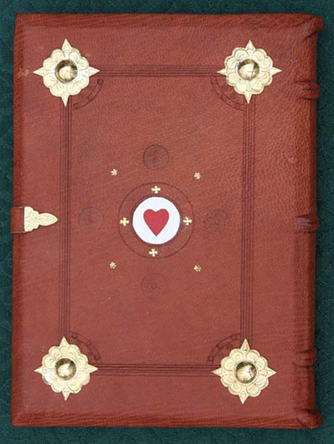 Inlaid leather book cover