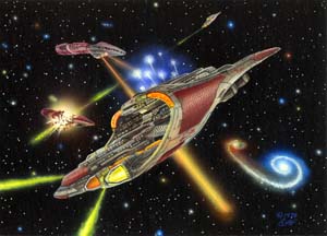 Randy Asplund CCG Art Galactic Empires Battle Cruiser