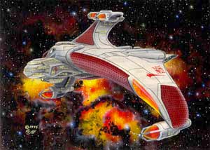 Randy Asplund CCG Art Galactic Empires Medium Cruiser