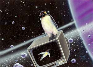 Randy Asplund CCG Art Galactic Empires M2 Space Penguin
