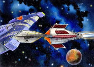 Randy Asplund CCG Art Galactic Empires Star Frigate